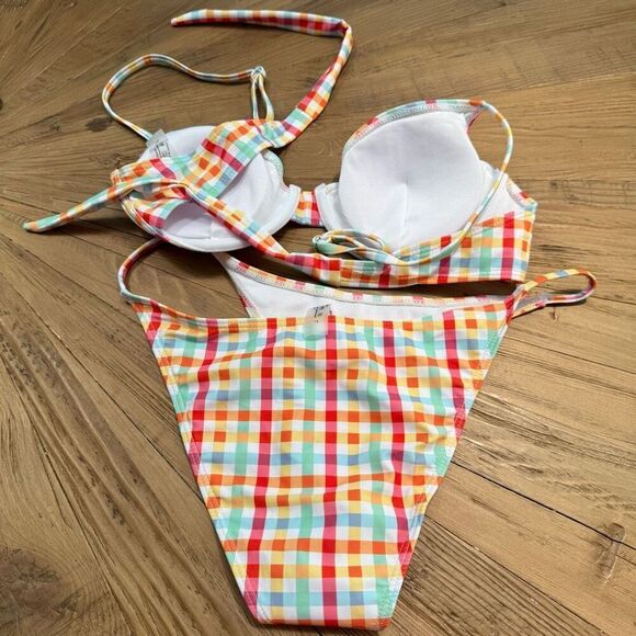 Plaid high waisted bikini size large - Picture 4 of 4